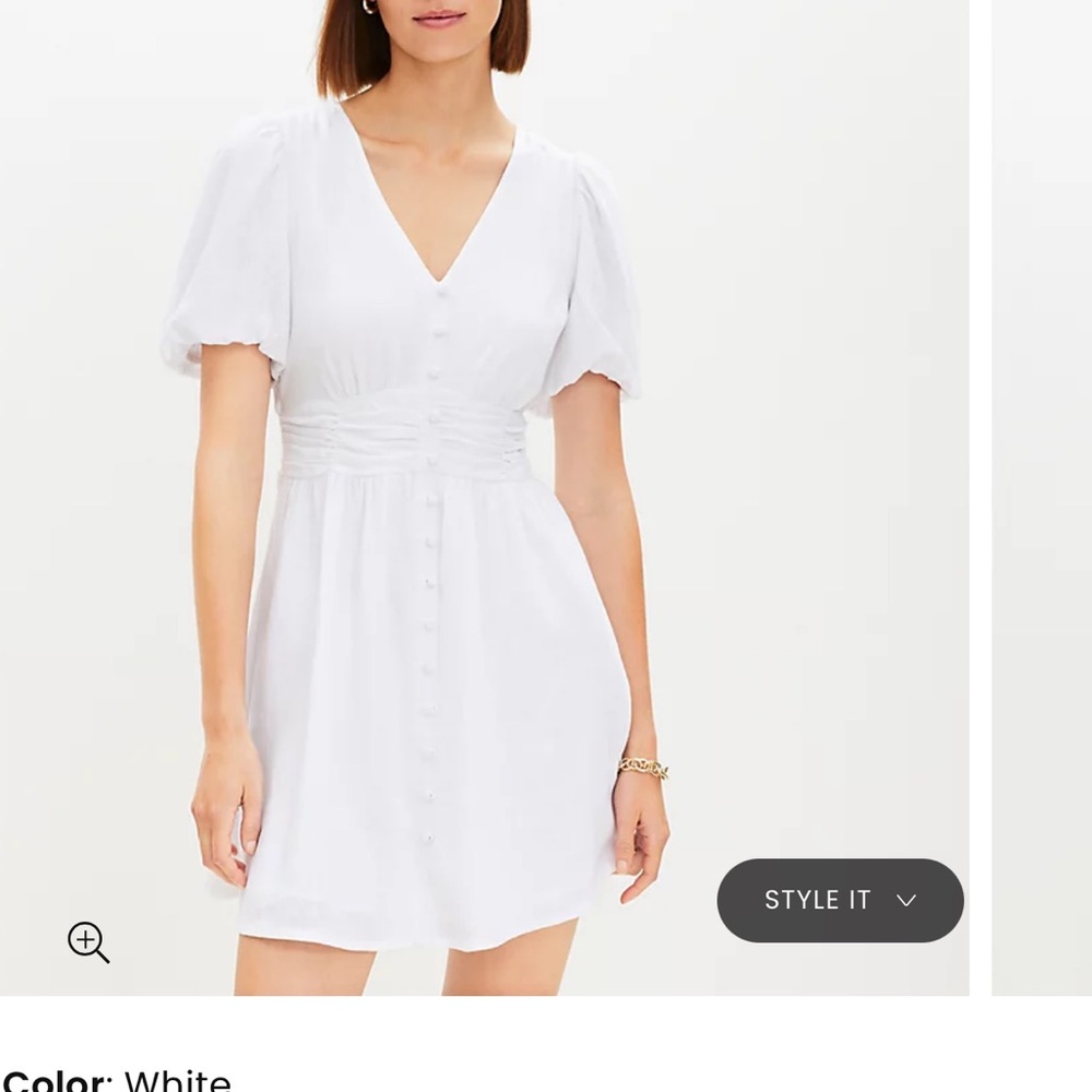 Button V-neck mini dress